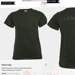 Balenciaga Dark Logo Embroidered Cotton T-Shirt – XS, Brand New with Tags